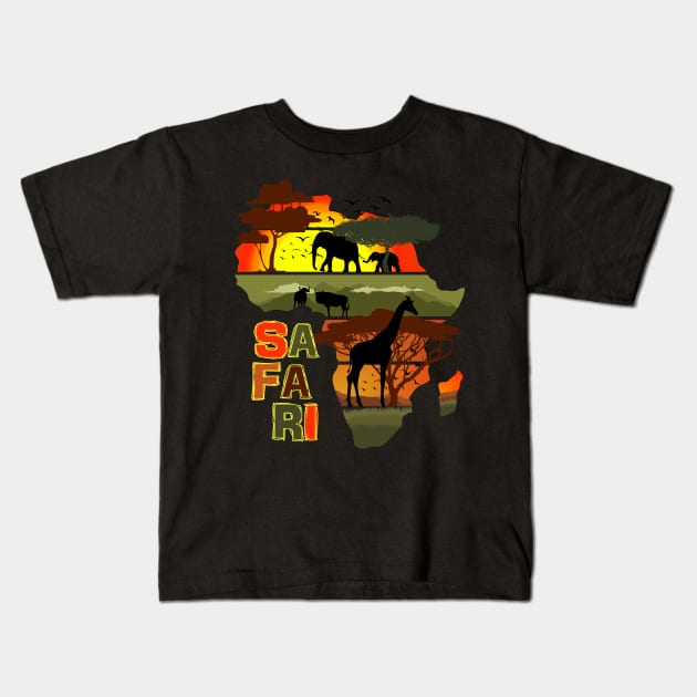 Safari Kids T-Shirt by Nerd_art